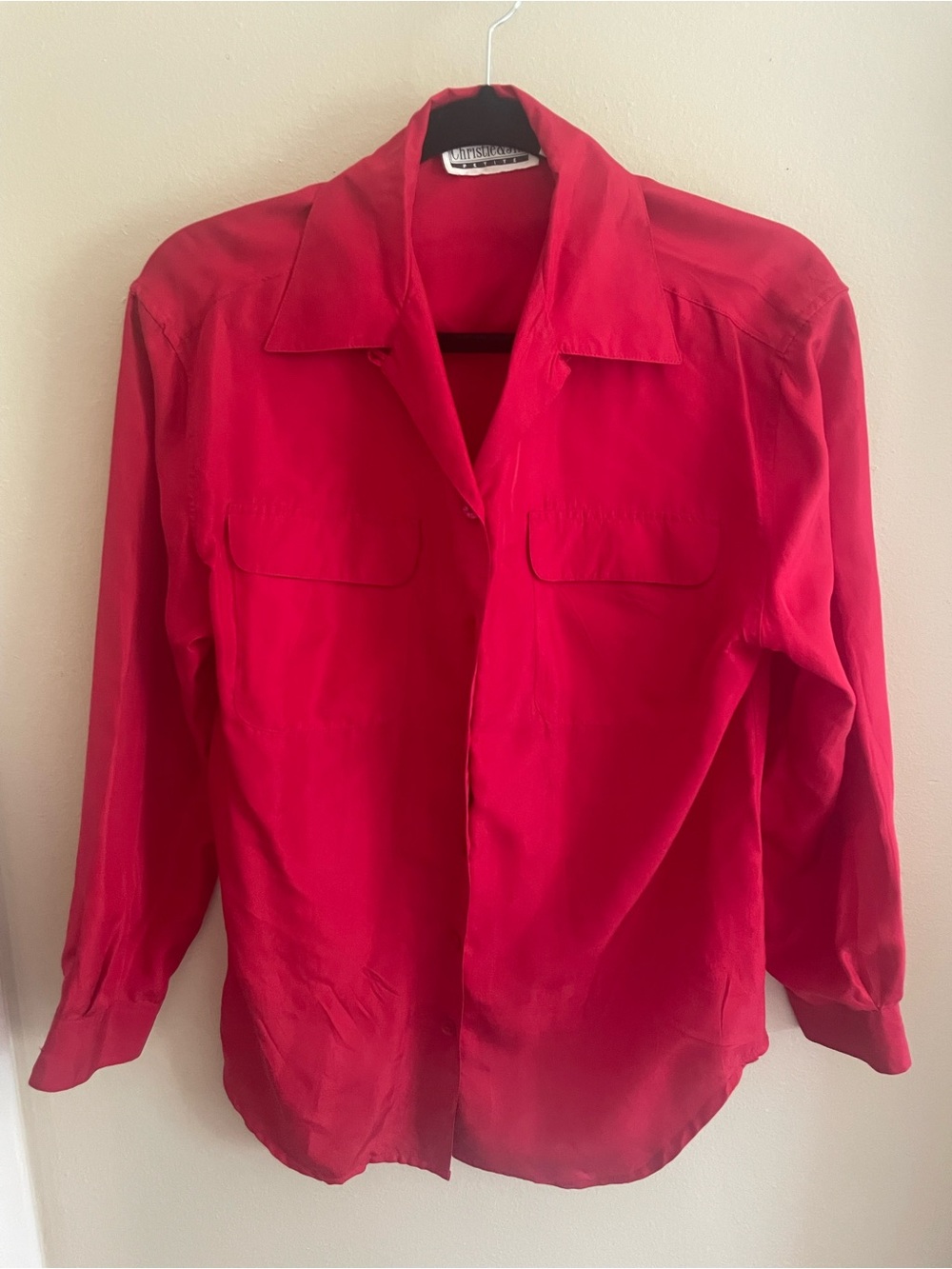 Christie & Jill Petite 100% Silk Button Down Shirt